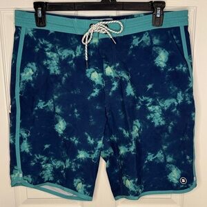 NWOT Jetty Ocean Blue Tie-Dye Men's Board Shorts